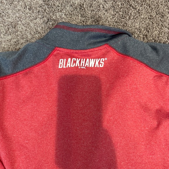 NHL Chicago Blackhawks Pullover 1/4 Zip Up Coral Gray XL/XG Long Sleeve - Picture 7 of 11